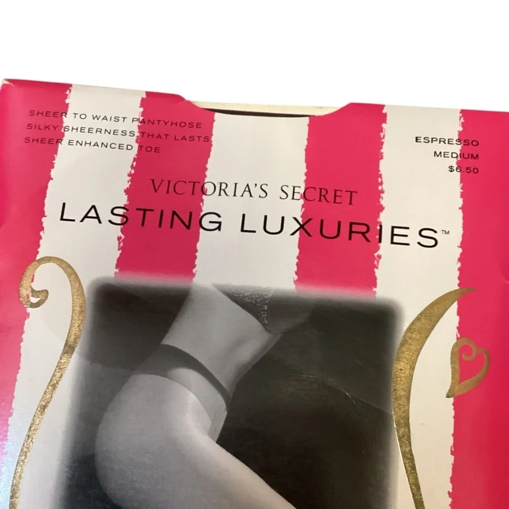 Vintage Victoria’s Secret Lasting Luxuries Pantyhose –‎ Espresso (Medium) NWT